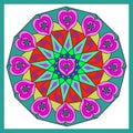 Decorative Astroniras Mandala with heasts and star Royalty Free Stock Photo
