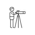 astronomer icon. Element of human hobbies icon for mobile concept and web apps. Thin line astronomer icon can be used for web and