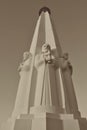 Astronomer`s monument at the Griffith Observatory in Los Angeles Royalty Free Stock Photo