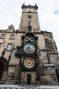 Astronomic clock View of Prague. Detail of the Prague in the Old Town. Czech Republic