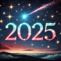 Space Scene 2025 Celestial Design Royalty Free Stock Photo
