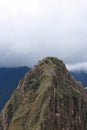 Astronomical buildings and terraces on the peak of Huayna Picchu at Machu Picchu, Peru Royalty Free Stock Photo