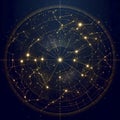 An astronomical chart art print, Ai generated image Royalty Free Stock Photo