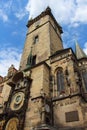 Astronomical clock of the ancient town hall in Prague Royalty Free Stock Photo