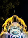 Astronomical clock in the centre of Batumi at night Royalty Free Stock Photo