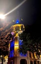 Astronomical clock in the centre of Batumi at night Royalty Free Stock Photo
