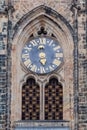 Astronomical Clock and gate of the Gothic Cathedral of Saints Vitus, Prague Castle, Czech Republic Europe.