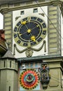 Astronomical clock on the medieval Zytglogge clock tower in Bern Switzerland Royalty Free Stock Photo