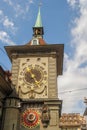 Astronomical clock on the medieval Zytglogge clock tower in old city center of Bern, Switzerland Royalty Free Stock Photo