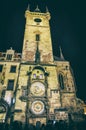 Astronomical clock, Old town hall, Prague, analog filter Royalty Free Stock Photo