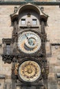 Astronomical clock in old town square in Prague Royalty Free Stock Photo