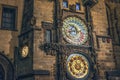 Astronomical Clock on Old Town Square in Prague at night, Czech Republic Royalty Free Stock Photo