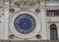 Astronomical clock of the St. Mark Clock Tower Torre dell Orologio in San Marco Square, famous tourist attraction in Venice, Royalty Free Stock Photo