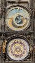 Astronomical Clock Tower detail in Old Town of Prague, Czech Republic. Astronomical clock was created in 1410 by the watchmaker Mi Royalty Free Stock Photo