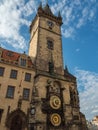 Astronomical clock tower at Prague old town square, Czech Republic. Royalty Free Stock Photo