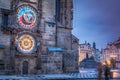 Astronomical clock, Tyn church and old town hall tower in Prague, Czech republic Royalty Free Stock Photo