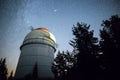 Astronomical Observatory under the night sky stars Royalty Free Stock Photo