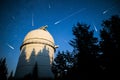 Astronomical Observatory under the night sky stars. Vignette Royalty Free Stock Photo