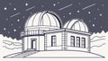 Astronomical Observatory Under a Starry Night Sky, Science Icon, vector design Generative AI Royalty Free Stock Photo