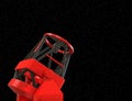 Astronomical optical telescope on the against the star sky. 3D illustration.