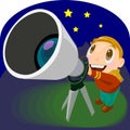 Astronomical telescope illustration Royalty Free Stock Photo