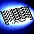 astronomie - barcode with futuristic blue background Royalty Free Stock Photo