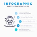 Astronomy, Earth, Space, World Line icon with 5 steps presentation infographics Background Royalty Free Stock Photo