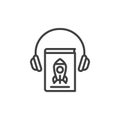 Astronomy ebook line icon