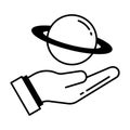 Astronomy Half Glyph and Line mixing Vector icon which can easily modify or edit