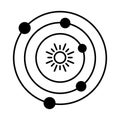 Astronomy Half Glyph and Line mixing Vector icon which can easily modify or edit