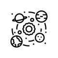 Black line icon for Astronomy, celestial and galaxy Royalty Free Stock Photo