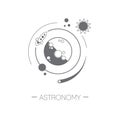 Astronomy icon. Flat design minimalistic vector illustration iso Royalty Free Stock Photo