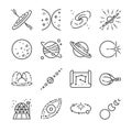 Astronomy icon set. Included the icons as stars, space, universe, galaxies, planet, solar system and more.
