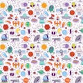 Astronomy icons stickers vector set seamless pattern Royalty Free Stock Photo
