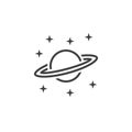 Astronomy line icon, saturn planet outline vector logo, linear