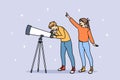 Astronomy and looking at stars concept Royalty Free Stock Photo