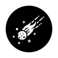 Astronomy, meteor, space, universe, asteroid icon. Black vector sketch.