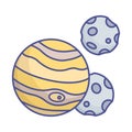 Astronomy outline with color fill inside vector icon which can easily modify or edit