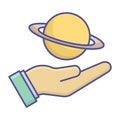 Astronomy outline with color fill inside vector icon which can easily modify or edit