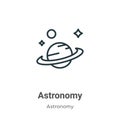 Astronomy outline vector icon. Thin line black astronomy icon, flat vector simple element illustration from editable astronomy Royalty Free Stock Photo