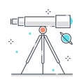 Astronomy related color line vector icon, illustration