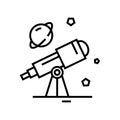 Astronomy research line icon, concept sign, outline vector illustration, linear symbol.