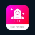 Astronomy, Rocket, Space Mobile App Button. Android and IOS Glyph Version Royalty Free Stock Photo