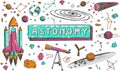 Astronomy science education subject doodle icon