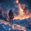 Astronomy in the snow Winter stargazers exploring cosmic wonders