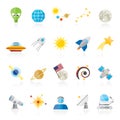 Astronomy and space icons Royalty Free Stock Photo