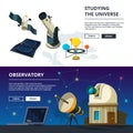 Astronomy. Vector banners set of science theme Royalty Free Stock Photo