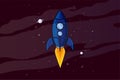 Rocket in space illustration wallpaper