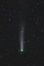 Astrophoto of periodic comet 12P Pons Brooks in the night sky. Green nucleus and tail of ion, dust and Royalty Free Stock Photo