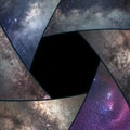 Astrophotography collage. Shutter collage Universe. Space Astronomy Royalty Free Stock Photo